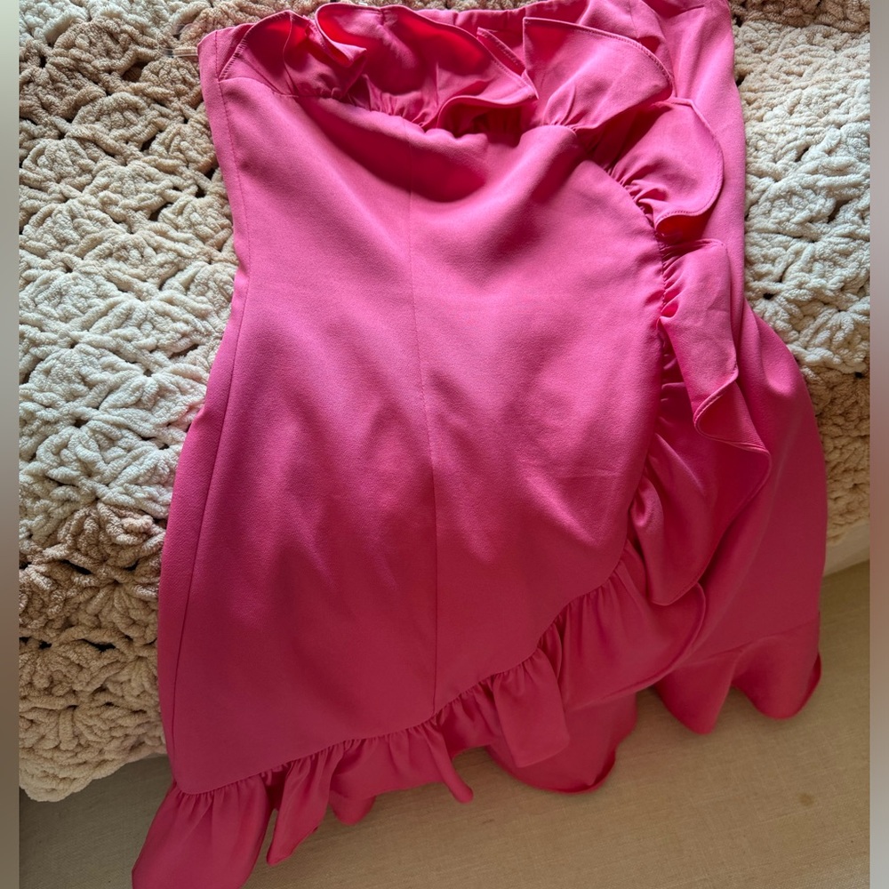 Ruffle Hot pink cocktail dress